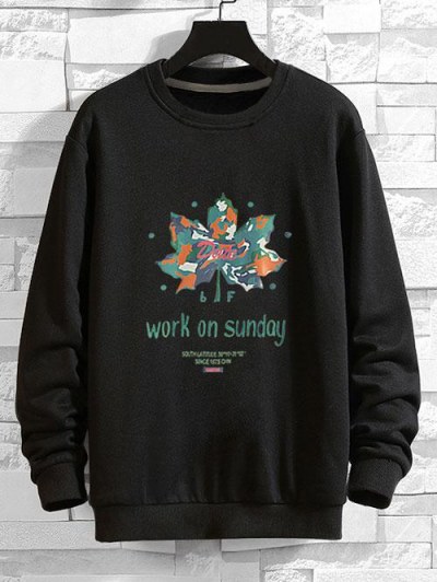 Maple Leaf Graphic Drop Shoulder Casual Sweatshirt