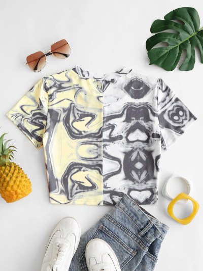 Marble Tie Dye Crop Baby Tee