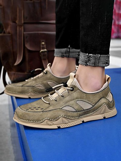 Men Mesh Spliced Slip On Casual Shoes