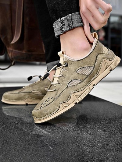 Men Mesh Spliced Slip On Casual Shoes