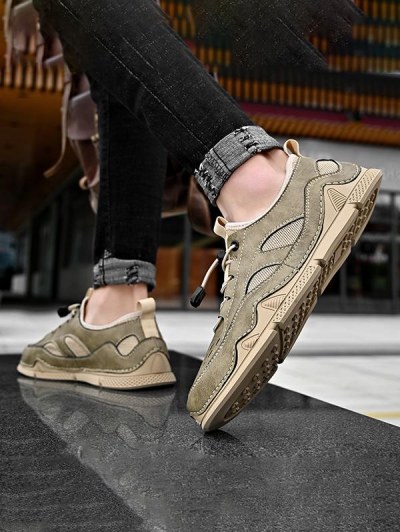 Men Mesh Spliced Slip On Casual Shoes