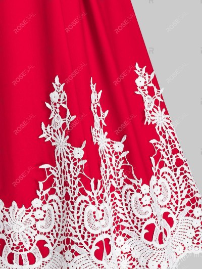 Off The Shoulder Keyhole Lace Insert Dress