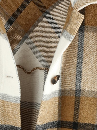 Plaid Drop Shoulder Long Shacket