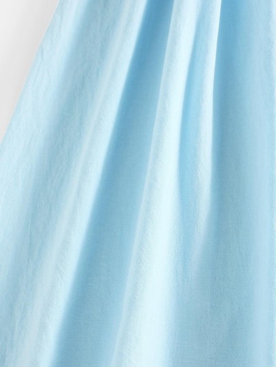 Puff Sleeve Ruched Midi Pastel Dress