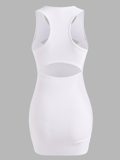 Ribbed Cutout Racerback Mini Tank Dress
