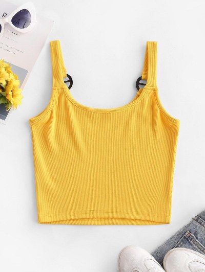 Ribbed O Ring Fitted Tank Top