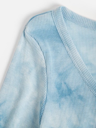 Ribbed Stitching Tie Dye Baby Tee