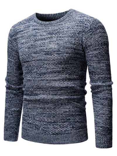 Round Neck Casual Heathered Sweater