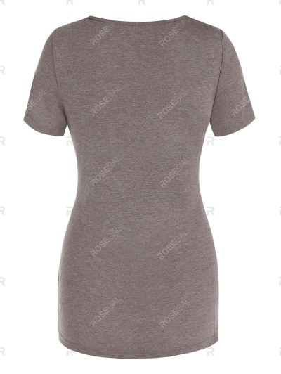 Ruched Button Down Asymmetric T Shirt