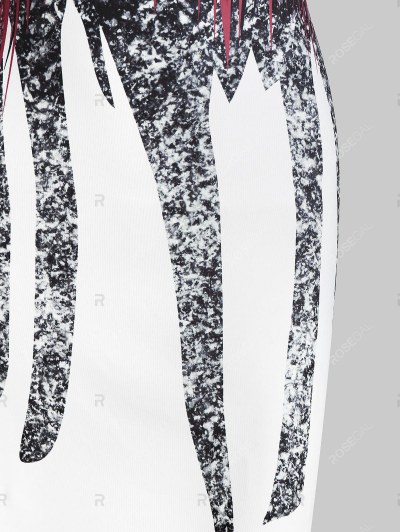 Ruffle Printed Mini Tight Dress