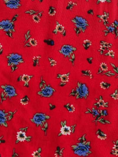 Ruffled Ruched Bust Floral Print Mini Sundress