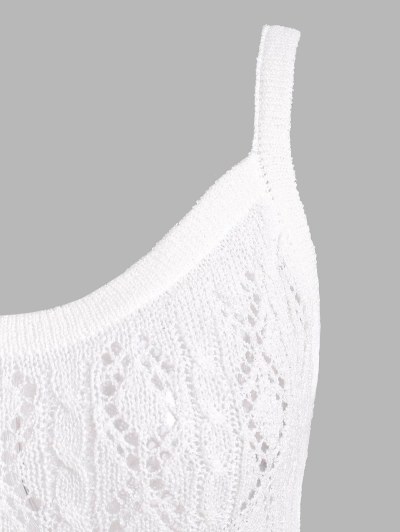 Scalloped-hem Pointelle Knit Tank Top