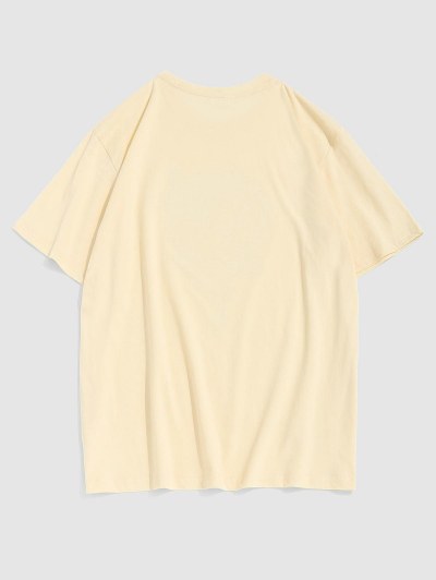 Short Sleeve Abstract Cat Print Graphic T-shirt