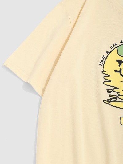 Short Sleeve Abstract Cat Print Graphic T-shirt