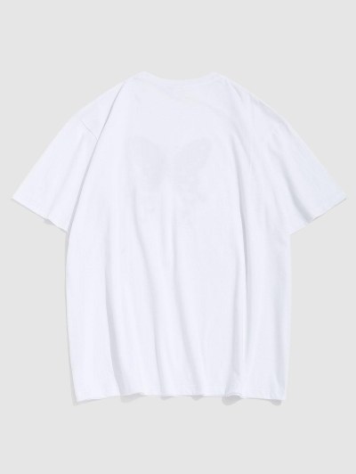 Short Sleeve Butterfly Print T-shirt