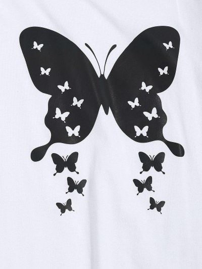Short Sleeve Butterfly Print T-shirt
