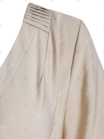 Short Sleeve Pintuck Detail Belted Dress