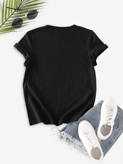 Skull Butterfly Print Short Sleeve T Shirt