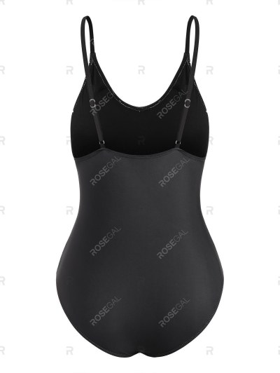 Spotted Geometric Pattern One-piece Swimsuit