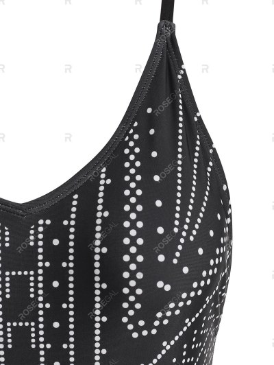 Spotted Geometric Pattern One-piece Swimsuit
