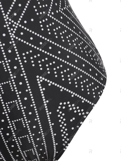 Spotted Geometric Pattern One-piece Swimsuit