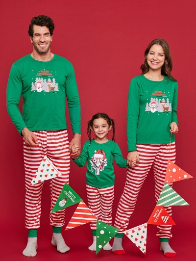 Striped Graphic Family Christmas Pajamas