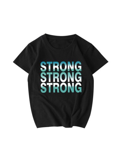 Strong Print Drop Shoulder Loose T Shirt