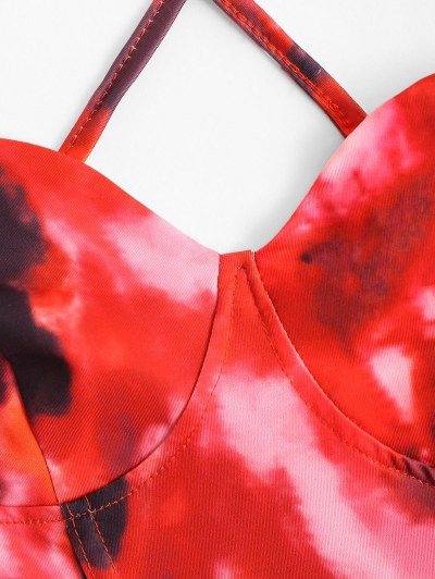 Tie Dye Lace-up Corset Bustier Top