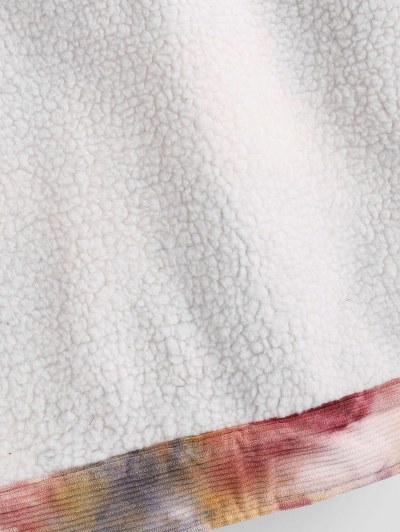 Tie Dye Print Faux Shearling Corduroy Jakcet