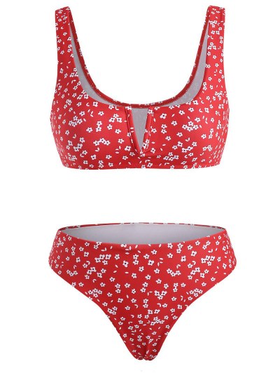Tiny Floral V Wired Tank Bikini Swimwear