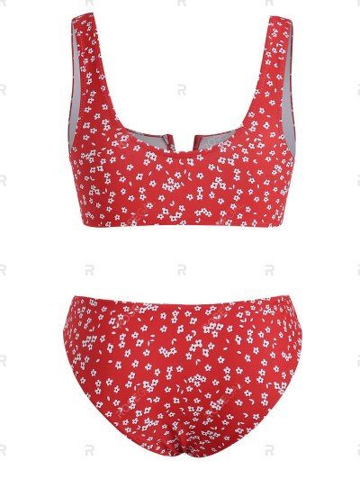 Tiny Floral V Wired Tank Bikini Swimwear
