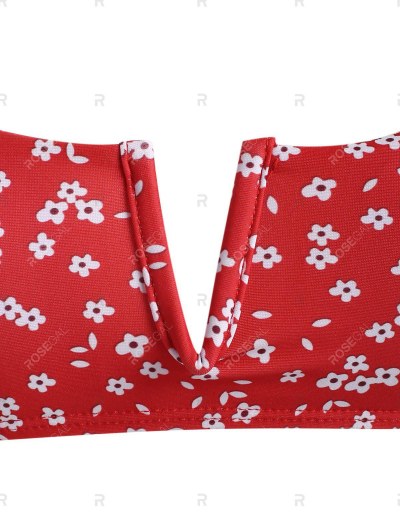 Tiny Floral V Wired Tank Bikini Swimwear