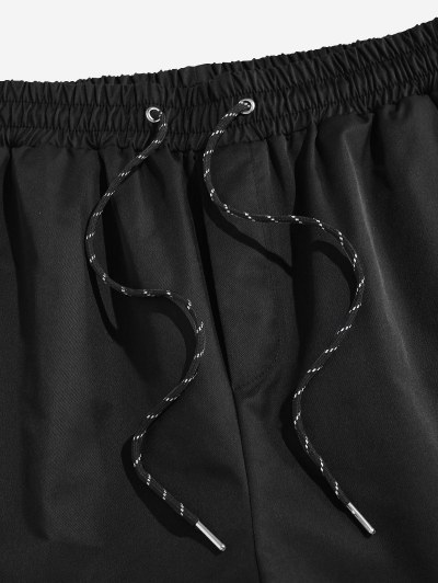 Tree Swirl Rock Abstract Print Shirt And Drawstring Shorts Two Piece Set