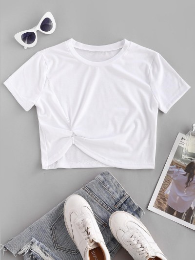 Twisted Short Sleeve Crop Tee